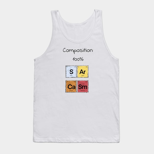 Science Sarcasm S Ar Ca Sm Elements of Humor Composition  White Tank Top by Uwaki